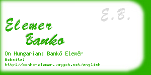 elemer banko business card