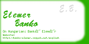 elemer banko business card